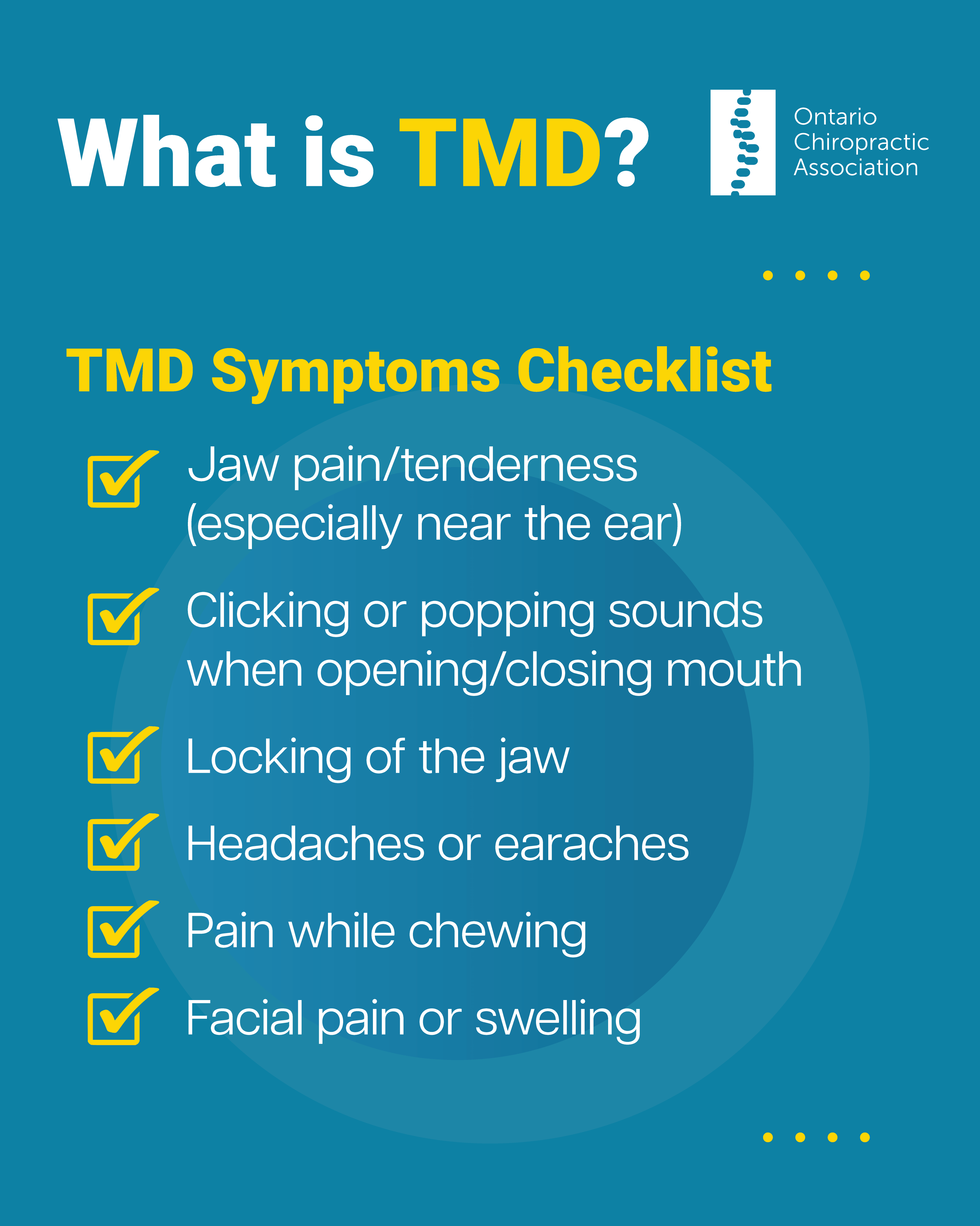 TMD symptoms checklist
